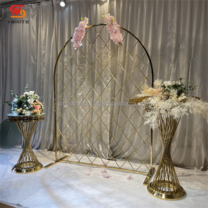 SMOOTH Wedding Arch <b>Backdrop</b> Gold Metal Arch Candle Holder Wall for Party Event Stage Wedding Events Decoration - Product Image 2