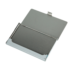 PU da trường hợp thẻ kinh doanh với kim loại mỏng tên chủ thẻ từ đóng cửa Pocket chủ sở hữu thẻ cho nam giới và phụ nữ - Product Image 6