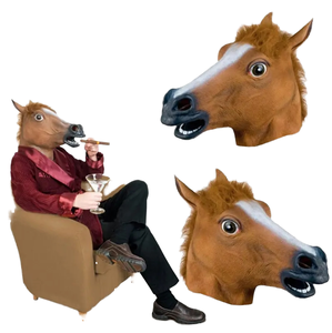 Disfraz de Caballo Divertido <span class=keywords><strong>Cyou</strong></span> DL176 al por Mayor, Disfraz de Animal de Látex para Adultos, Disfraz de Fiesta de Carnaval, Accesorio para Halloween, Pascua, Cosplay - Product Image 1