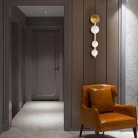 Lampe murale ARCHER Nordic moderne en laiton et verre LED transparent, 3 LED, simple et luxueuse, en fer, pour salon de coiffure, hôtel, salle à manger, chambre, salon