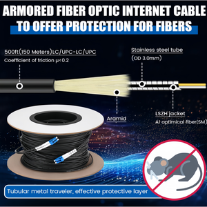 Cavo in <span class=keywords><strong>Fibra</strong></span> Ottica per <span class=keywords><strong>Internet</strong></span> da Esterno Armato LC-LC 9/125um, <span class=keywords><strong>Fibra</strong></span> Monomodale Duplex - Product Image 3