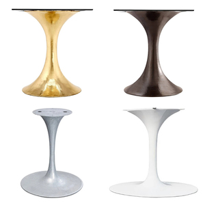 قاعدة طاولة مصنوعة من زهور التيوليب أحدث منتج كلاسيكي بسيط على شكل دائري بيضاوي أبيض وفضي للحانات للقهوة - Product Image 2