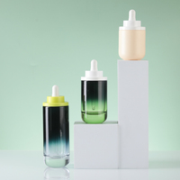 Flacon compte-gouttes en verre dégradé de luxe 30/60/100ml, flacon vide pour sérum, huile essentielle, étiquette personnalisée, emballage cosmétique pour soins de la peau