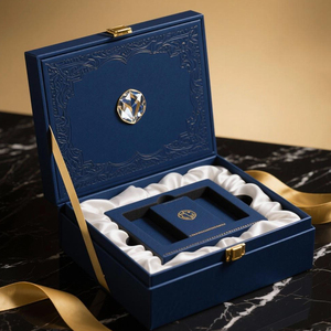 OEM 고급 풀컬러 친환경 견고한 선물 포장 상자 맞춤 디자인 엠보싱 글리터 브론징 핫스탬핑 자석 - Product Image 2