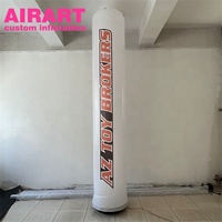 Colonne gonflable de taille personnalisée Colonne de pilier gonflable de couleur blanche Colonne de tube d'éclairage à LED gonflable pour la décoration