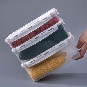 <b>Stackable</b> Kitchen Fridge Organizers Food <b>Storage</b> Box with Sealed Lid Clear Plastic <b>Storage</b> <b>Containers</b> for Fruit ,Vegetables,Food - Product Image 6