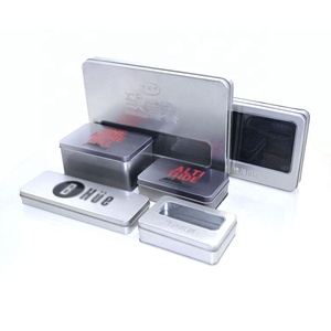 Custom Window White Empty Metal Cans Hinge Tin Box Clear Window