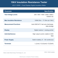 Testeur numérique de résistance d'isolation, mégohmmètre 5kV 2.5kV, protection IP55, haute précision, compteur portable pour moteur