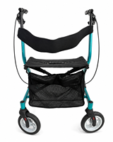 Déambulateur pliable avec siège pour personnes âgées, cadre en aluminium avec sac de rangement pour une utilisation intérieure et extérieure
