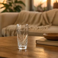 Verre à highball transparent à motif diamant gaufré, fond épais, idéal pour les jus et les boissons quotidiennes – Nouveauté très prisée