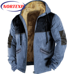 Multicolore tinta unita <span class=keywords><strong>felpa</strong></span> <span class=keywords><strong>con</strong></span> cappuccio stampata 3D <span class=keywords><strong>con</strong></span> fodera in pile <span class=keywords><strong>marrone</strong></span> cappotto di cotone ricamato e sbuffato inverno formato XL - Product Image 1