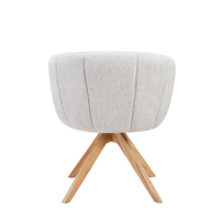 Chaise de salle à manger pivotante en bois massif de luxe, grand format, style minimaliste moderne, avec dossier rembourré, durable et stable, pour la maison