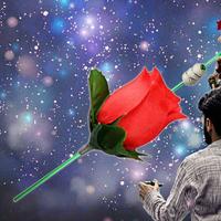 Tour de magie : la torche se transforme en rose, illusion de flamme, accessoire de magie pour magicien professionnel