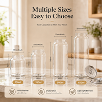 Bouteille en plastique PET transparente de 250 ml, 330 ml, 500 ml, pot transparent pour boissons gazeuses, lait, thé, boissons pétillantes, emballage