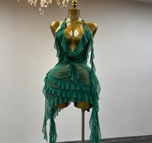 Robe de soirée tendance 2026, style Queen, avec empiècements en maille transparente, moulante, sexy, froncée, coupe sirène, pour clubbing - Product Image 1