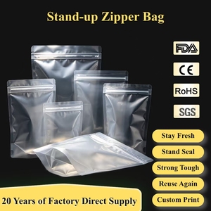 Sachets d'emballage alimentaire en plastique à fermeture éclair, <span class=keywords><strong>de</strong></span> qualité alimentaire, pour céréales, thé, collations, mélange <span class=keywords><strong>de</strong></span> fruits secs, <span class=keywords><strong>bicarbonate</strong></span> <span class=keywords><strong>de</strong></span> <span class=keywords><strong>soude</strong></span>, sachets scellables pour aliments - Product Image 1