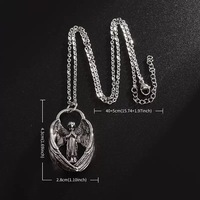 Collier à chaîne pour hommes Collier à pendentif ange à six ailes Matériau en alliage écologique Cadeau créatif unique pour hommes et femmes