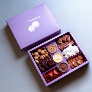 Boîte à collation en papier personnalisée avec logo <span class=keywords><strong>pour</strong></span> noix, desserts et traiteur, avec séparateur - Product Image 3