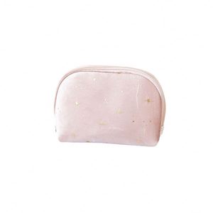 Large Capacity Geometric Velvet Cosmetic <b>Bag</b> with Zipper Closure Simple Portable Storage for Ladies - Product Image 5