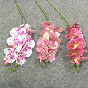 Orquídea de látex 3D Real Touch 9 cabezas orquídea blanca artificial - Product Image 3