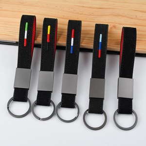 <b>Keyring</b> Manufacturer Wholesale Sublimation Car Leather Key Chain Custom Brand Logo <b>Name</b> Souvenir Promotional PU Leather Keychain - Product Image 2