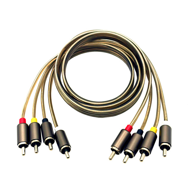 4 Channel RCA Audio Interconnects Cable   Premium  Oxygen Free Copper with Noise Reduction for Car Stereo Power Sports & Marine