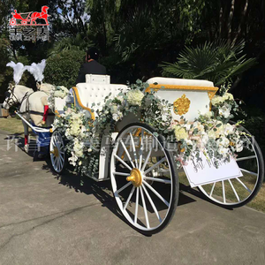 Qianzhimei รถเข็น<span class=keywords><strong>ม้า</strong></span>สีขาวสุดหรูสำหรับงานแต่งงานรถม้าไฟฟ้ายอดนิยมพร้อมระเบิดสุนทรียภาพทำจากเหล็ก - Product Image 2