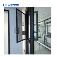 Ventana Abatible de Aluminio, Diseño Moderno Personalizado, Insonorizada, Doble Acristalamiento, Económica, Venta al Por Mayor de Fábrica