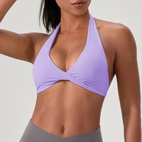 Été Nouvelle Arrivée Femmes Sexy Col V Profond Léger Fitness Exercise Yoga Bra High Support Elastic Dance and Sports Yoga Bra