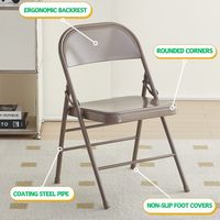 Nouvelle chaise pliante en acier fer métal coloré pliable pour événements fête de mariage bureau à domicile camping extérieur jardin plage