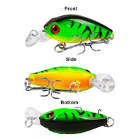 Leurre de pêche crankbait 45mm 3.5g, leurre dur artificiel wobbler, design japonais, pour carpe et bar rayé