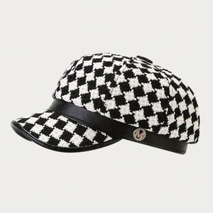 Boina de Cuadros Vintage Otoñal para Mujer, Estilo Francés, Gorra de Pintor de 8 Paneles, Gorra Newsboy para Mujer - Product Image 3