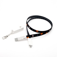 Cordón de Poliéster con Diseño Personalizado, 6 en 1, Cable USB Multipuerto de Carga Rápida PD de 60W, Regalo Promocional para Ferias Comerciales, Porta Identificaciones