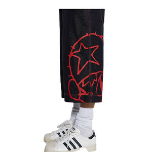 Nouvelle Arrivée Shorts en Jean Noirs Personnalisés d'Été Non Extensibles 100% Coton Coupe Ample Jorts Imprimés Grande Taille pour Hommes - Product Image 6