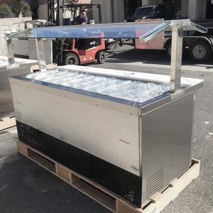 Insalatiera <span class=keywords><strong>refrigerata</strong></span> in acciaio inossidabile/tavolo per alimenti freddi con protezione per starnuti, coperchio della padella e scivolo per vassoio - Product Image 4