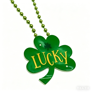 Venta Directa de Fábrica: Collar con Colgante de Trébol Verde Luminoso para el Día de San Patricio, Fiestas y Discotecas - Product Image 3