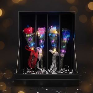 Roses LED Lumineuses, Roses à Ruban Doré, Roses à Tige Fine, Jouets Lumineux pour Fêtes, Cadeaux de la Saint-Valentin - Product Image 2