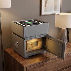 Modern Metal <b>Nightstand</b> with Wireless Charging Pad for Bedroom Furniture - Product Image 3
