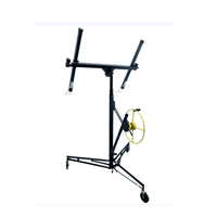 Élévateur à roulettes pour cloisons sèches de 11FT avec roues verrouillables Capacité de 150Lbs Élévateur à cric de palan inclinable à panneau de plâtre robuste