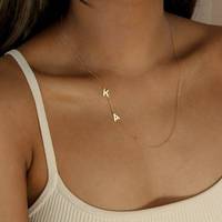 Breloques tendance en acier inoxydable avec initiales A-Z et double boucle pour la création de colliers et bracelets DIY, fabrication de bijoux permanents