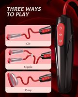 Nippel-Saugpumpe Vibrator - Batteriebetriebener Vakuum-Stimulator mit 3 Saugstufen und 7 Modi, Geräuscharm, Wasserdicht, BDSM-Set