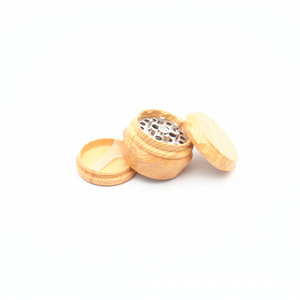 Broyeur à herbes/tabac personnalisé en forme de tambour de 63 mm à 4 parties, motif bois, avec dents en alliage de zinc, vente en gros - Product Image 2