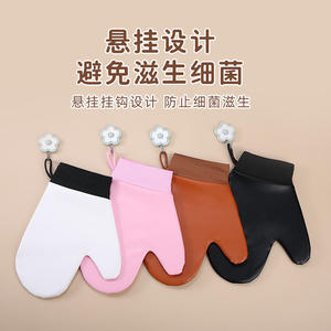 Guantes de Baño Cuadrados de Cuero Reutilizables Clásicos para Aplicar Loción, Tinte Corporal, Humectante, Protector Solar y <span class=keywords><strong>Autobronceador</strong></span>, Fáciles de Usar - Product Image 6