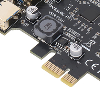 بطاقة توسعة PCI-E x1 إلى USB 3.2 Gen 1 Type-A Type-C بسرعة 5 جيجابت في الثانية، محول PCIe إلى USB 3.0 Type C Type A مع موصل داخلي 19-سن.