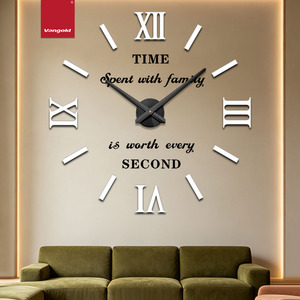 <span class=keywords><strong>น</strong></span>าฬิกาติดผนัง DIY ตัวเลขโรมั<span class=keywords><strong>น</strong></span>สีขาว ขนาดใหญ่ 3 มิติ <span class=keywords><strong>น</strong></span>าฬิกาสติ๊กเกอร์ไร้กรอบ สำหรับตกแต่งโรงแรม สำ<span class=keywords><strong>น</strong></span>ักงา<span class=keywords><strong>น</strong></span> ห้อง<span class=keywords><strong>น</strong></span>ั่งเล่<span class=keywords><strong>น</strong></span> ขนาด 120 ซม. - Product Image 1
