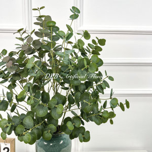 Hojas verdes de seda <span class=keywords><strong>artificial</strong></span> de alta calidad, tallos de hojas de rama de tacto Real, arreglo Floral, boda, Navidad - Product Image 3