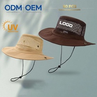 Topi Nelayan Berbahan Jaring Bernapas Motif Garis, Logo Custom, Dapat Dilipat, Pelindung Matahari untuk Pria Wanita, Musim Semi Gugur, Aktivitas Luar Ruangan, Memancing, Grosir