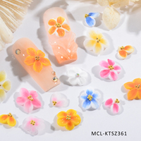 30PCS/kit Kawaii Handmade Nail Art Resin Charms 3D Design Nail Acrylic Flowers Acrylic flower