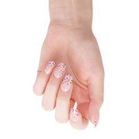 Autocollants pour ongles en gel brillants 2D de style français, longue durée, avec application à la lampe UV