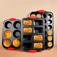 Ensemble de moules de cuisson en acier inoxydable pour boulangerie professionnelle, avec poignée antidérapante, antiadhésif, taille personnalisée, pour pizza, muffins, pain, gâteaux, plateau de cuisson au four